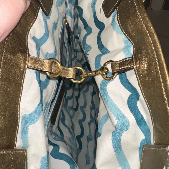 Coach Limited Edition Audrey Canvas Leigh Embellished Gold Starfish Tote 17024 - Picture 8 of 10